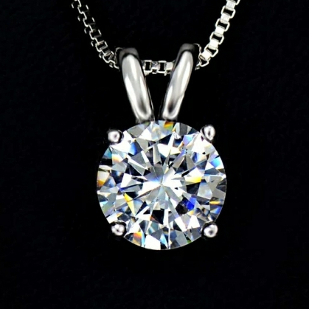 CLEARANCE Solitaire Hearts and Pendants Necklace - Picture 2 of 3